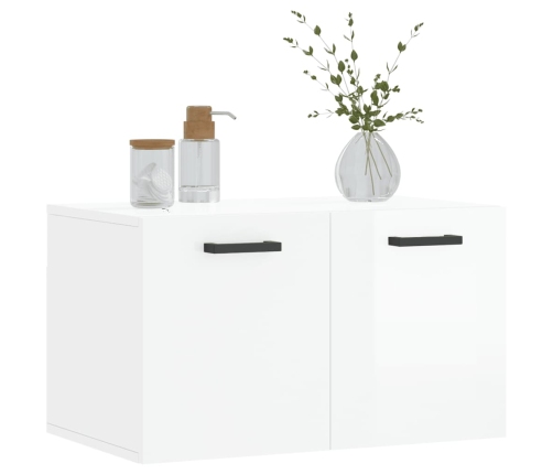 Armario pared madera contrachapada blanco brillo 60x36,5x35 cm