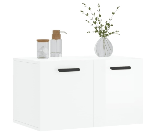 Armario pared madera contrachapada blanco brillo 60x36,5x35 cm