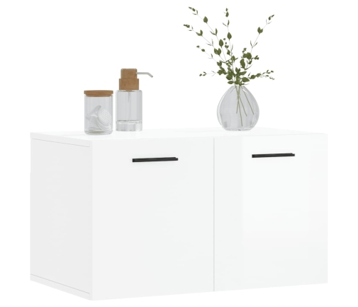 Armario pared madera contrachapada blanco brillo 60x36,5x35 cm