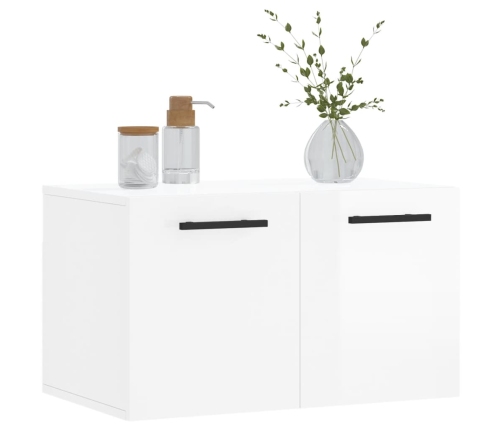 Armario pared madera contrachapada blanco brillo 60x36,5x35 cm