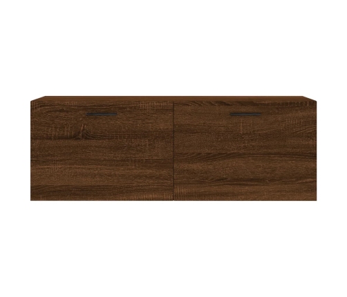 Armario de pared madera ingeniería marrón roble 100x36,5x35 cm