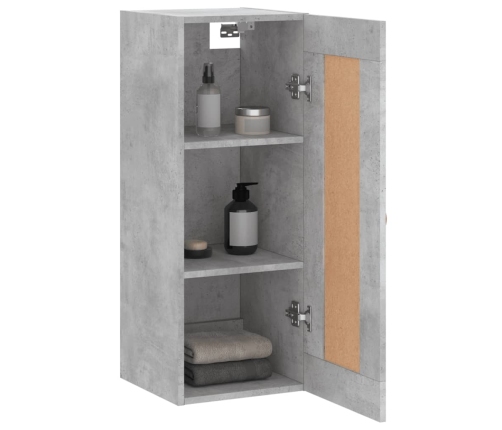 Armario de pared madera ingeniería gris hormigón 34,5x34x90 cm