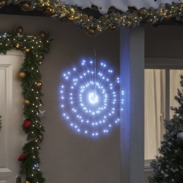 Luces de Navidad de estrellas 2 uds 140 LED blanco frío 17 cm