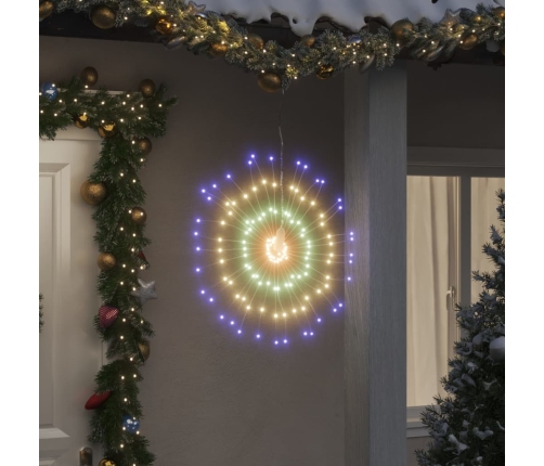 Luces de Navidad de estrellas 2 uds 140 LED de colores 17 cm