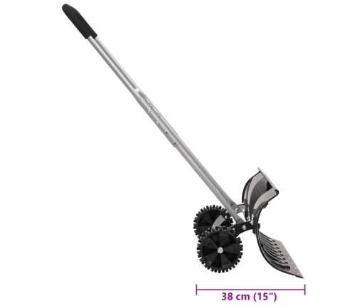 Pala de nieve con mango extensible lámina de acero negro 66 cm