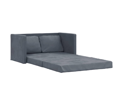 vidaXL Sofá cama de suelo 2 en 1 terciopelo gris oscuro 122x204x55 cm