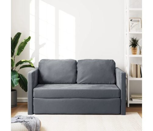 vidaXL Sofá cama de suelo 2 en 1 terciopelo gris oscuro 122x204x55 cm