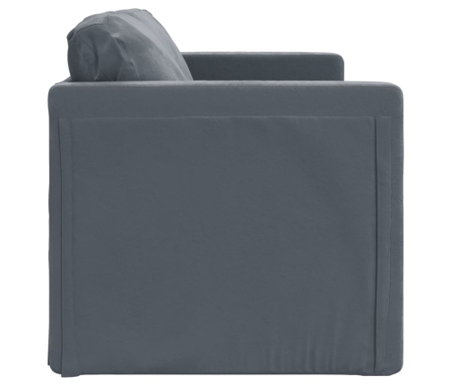 vidaXL Sofá cama de suelo 2 en 1 terciopelo gris oscuro 122x204x55 cm