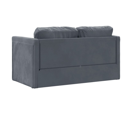 vidaXL Sofá cama de suelo 2 en 1 terciopelo gris oscuro 122x204x55 cm