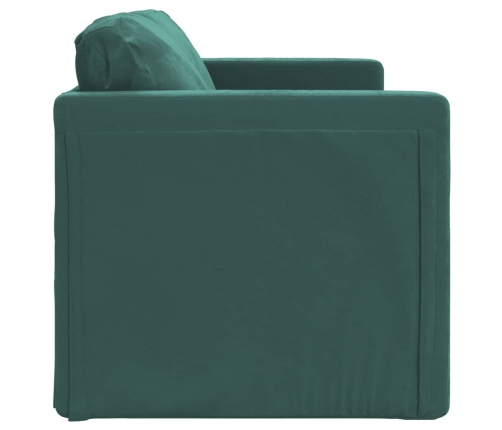 Sofá cama de suelo 2 en 1 terciopelo verde oscuro 122x204x55 cm