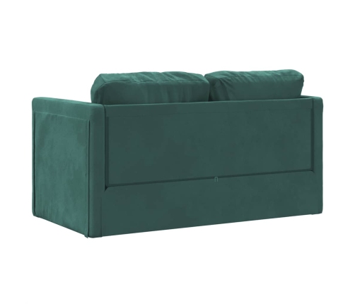 Sofá cama de suelo 2 en 1 terciopelo verde oscuro 122x204x55 cm