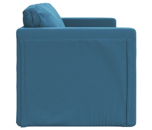 Sofá cama de suelo 2 en 1 terciopelo azul 122x204x55 cm