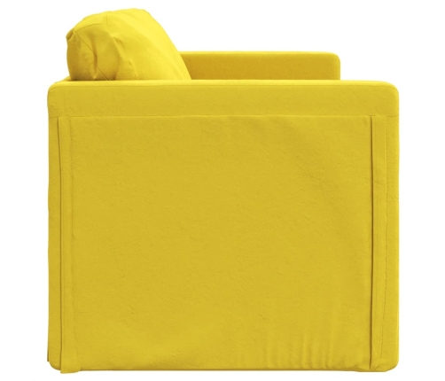 Sofá cama suelo 2 en 1 terciopelo amarillo oscuro 122x204x55 cm