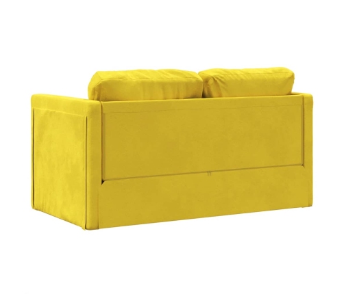 Sofá cama suelo 2 en 1 terciopelo amarillo oscuro 122x204x55 cm