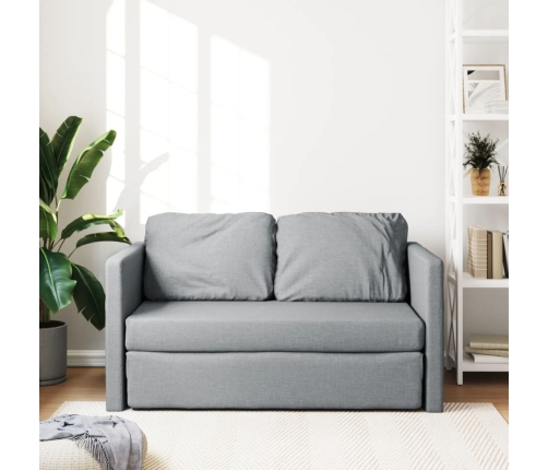 vidaXL Sofá cama de suelo 2 en 1 tela gris claro 112x174x55 cm