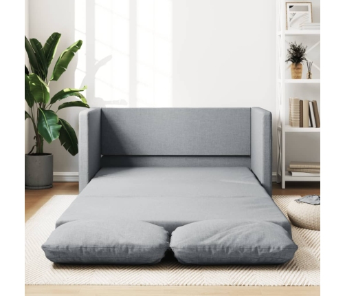 Sofá cama de suelo 2 en 1 tela gris claro 112x174x55 cm