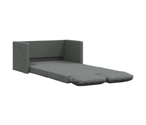 Sofá cama de suelo 2 en 1 tela gris oscuro 112x174x55 cm