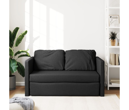 vidaXL Sofá cama de suelo 2 en 1 tela negro 112x174x55 cm