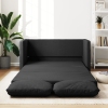 Sofá cama de suelo 2 en 1 tela negro 112x174x55 cm