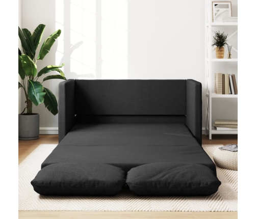 Sofá cama de suelo 2 en 1 tela negro 112x174x55 cm