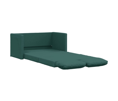 Sofá cama de suelo 2 en 1 tela verde oscuro 112x174x55 cm