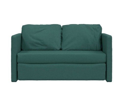 Sofá cama de suelo 2 en 1 tela verde oscuro 112x174x55 cm