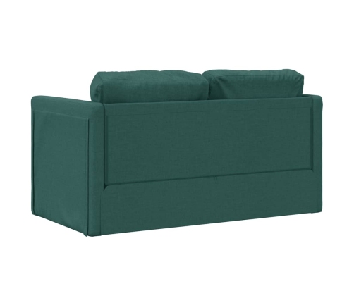 Sofá cama de suelo 2 en 1 tela verde oscuro 112x174x55 cm