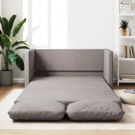 Sofá cama de suelo 2 en 1 tela gris Taupe 112x174x55 cm