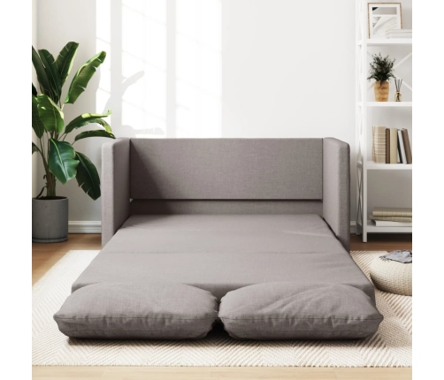 Sofá cama de suelo 2 en 1 tela gris Taupe 112x174x55 cm