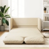 vidaXL Sofá cama de suelo 2 en 1 tela crema 112x174x55 cm