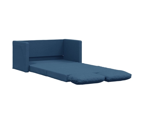 Sofá cama de suelo 2 en 1 tela azul 112x174x55 cm