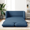 Sofá cama de suelo 2 en 1 tela azul 112x174x55 cm