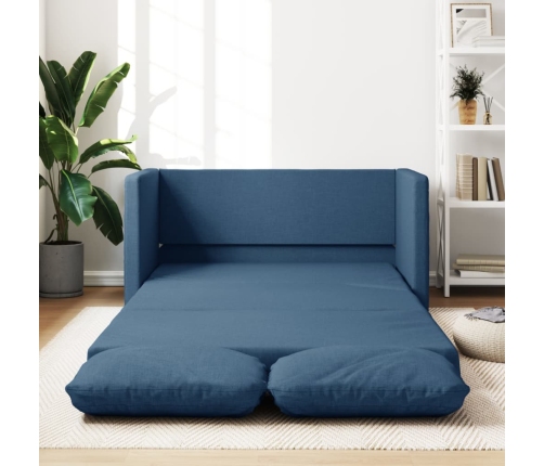 Sofá cama de suelo 2 en 1 tela azul 112x174x55 cm