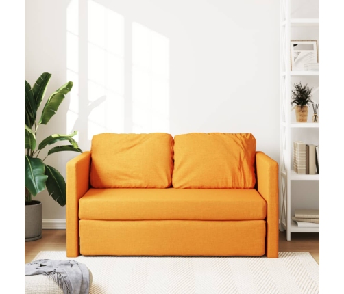 vidaXL Sofá cama de suelo 2 en 1 tela amarillo oscuro 112x174x55 cm