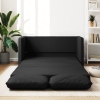 Sofá cama de suelo 2 en 1 cuero sintético negro 112x174x55 cm