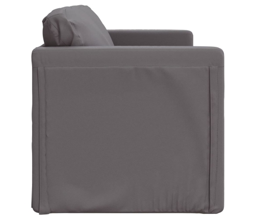 Sofá cama de suelo 2 en 1 cuero sintético gris 112x174x55 cm