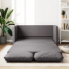 Sofá cama de suelo 2 en 1 cuero sintético gris 112x174x55 cm