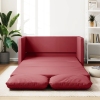 Sofá cama suelo 2 en 1 cuero sintético rojo tinto 112x174x55 cm