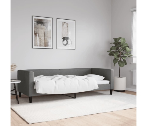 Sofá cama sin colchón tela gris oscuro 80x200 cm