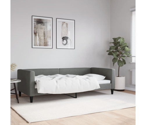 vidaXL Sofá cama tela gris oscuro 90x200 cm