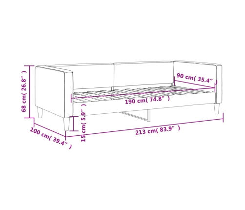 vidaXL Sofá cama tela gris claro 90x190 cm