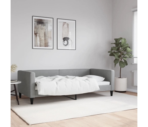 vidaXL Sofá cama tela gris claro 90x190 cm