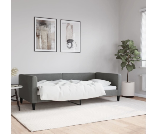 Sofá cama tela gris oscuro 90x190 cm