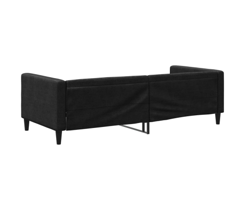 vidaXL Sofá cama tela negro 90x190 cm