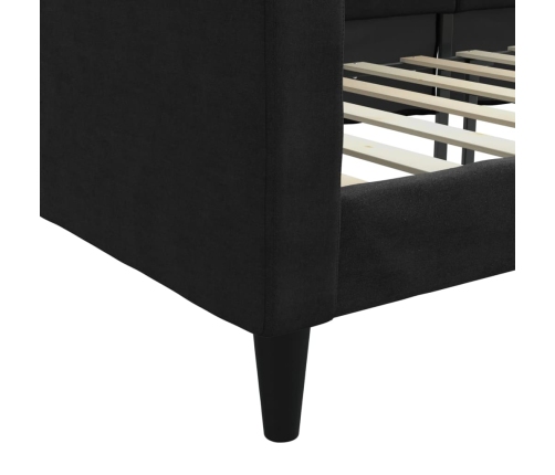 vidaXL Sofá cama tela negro 90x190 cm