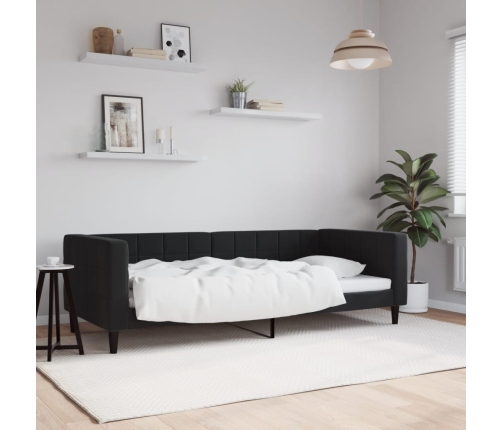 vidaXL Sofá cama terciopelo negro 90x200 cm