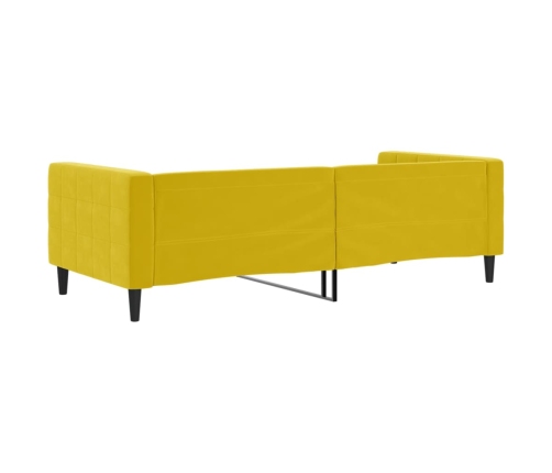 Sofá cama terciopelo amarillo 90x200 cm