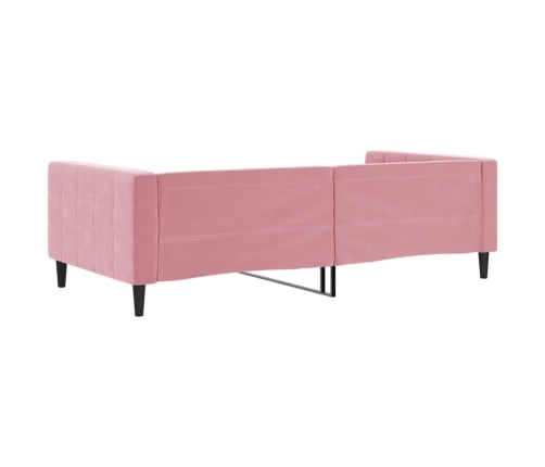 Sofá cama terciopelo rosa 100x200 cm