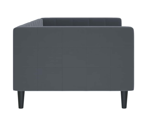 Sofá cama terciopelo gris oscuro 90x190 cm