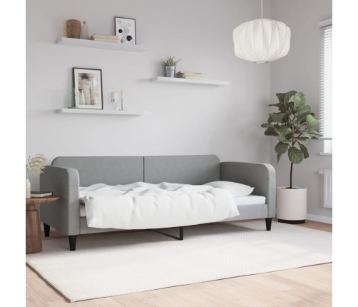 vidaXL Sofá cama tela gris claro 80x200 cm